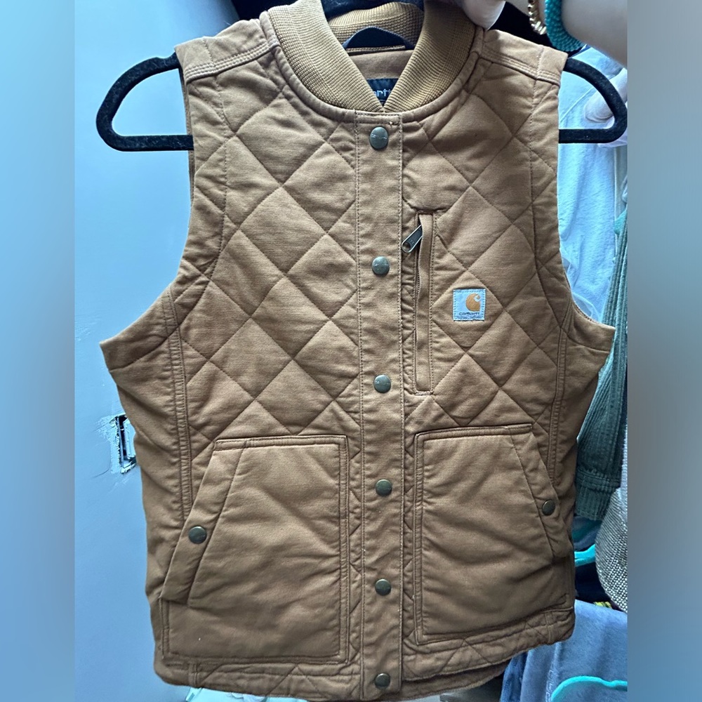 Carhartt Quilted Brown Work Vest